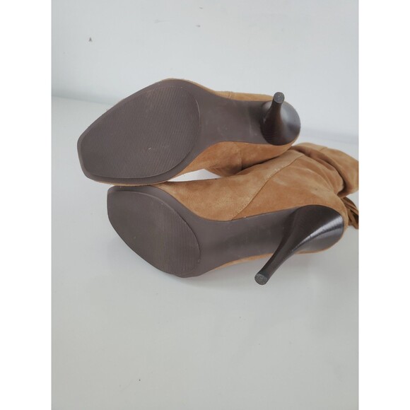 Michael Kors VIENNA BARLEY Brown Suede Tassel Side Zip Mid-Calf Heeled Boots 8 M - Picture 11 of 11